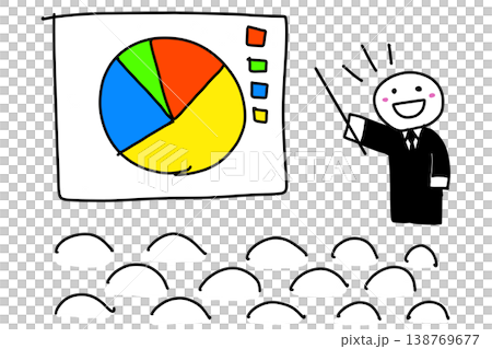 Illustration of a presenter and audience, hand-drawn style, transparent PNG (Variation 6) Illustration of a presenter and audience, hand-drawn style, transparent PNG (Variation 6) 138769677
