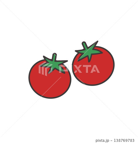 ミニトマトのイラスト　食べ物 お弁当のおかずのイラスト　シンプル　素材　弁当素材　からあげ 138769783