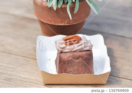chocolate cake or chocolate chiffon, chocolate muffin or  chocolate pudding or bread 138769909