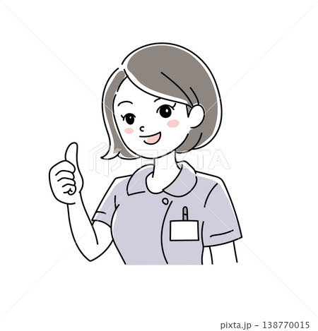 女性看護師の笑顔イラスト1-6 138770015