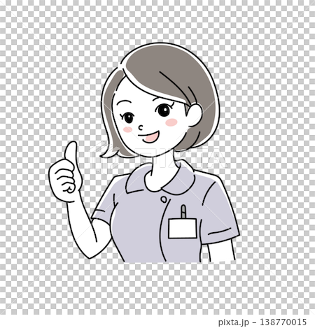 女性看護師の笑顔イラスト1-6 138770015
