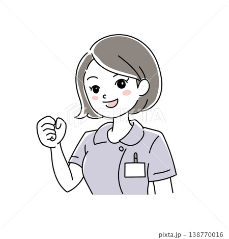 女性看護師の笑顔イラスト1-7 女性看護師の笑顔イラスト1-7 138770016