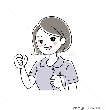 女性看護師の笑顔イラスト1-8 138770017
