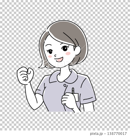 女性看護師の笑顔イラスト1-8 138770017