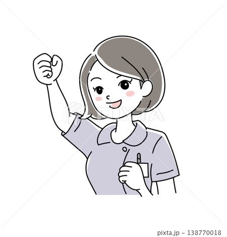 女性看護師の笑顔イラスト1-9 女性看護師の笑顔イラスト1-9 138770018