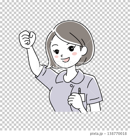 女性看護師の笑顔イラスト1-9 女性看護師の笑顔イラスト1-9 138770018