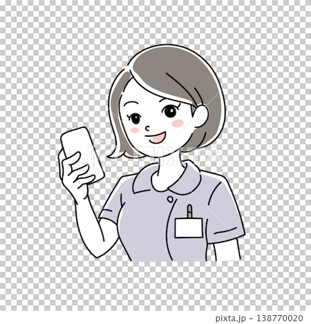 女性看護師の笑顔イラスト1-11 138770020