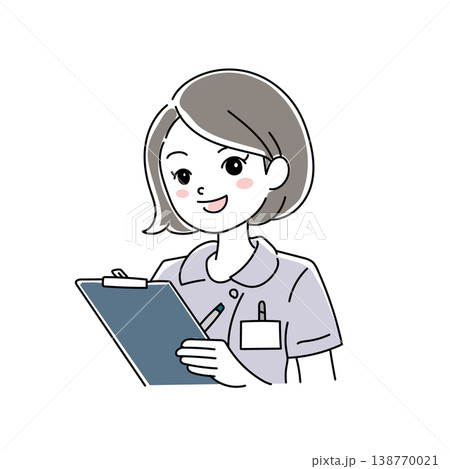 女性看護師の笑顔イラスト1-12 138770021