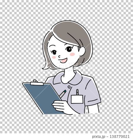 女性看護師の笑顔イラスト1-12 138770021