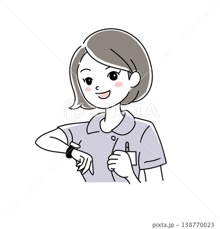 女性看護師の笑顔イラスト1-14 138770023