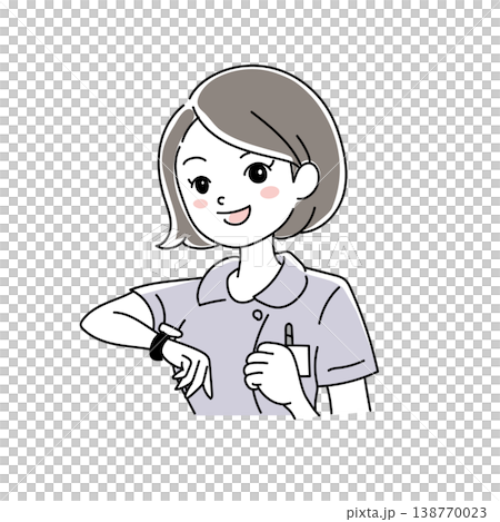女性看護師の笑顔イラスト1-14 138770023