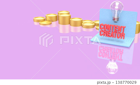 Abstract Digital Content Creation Concept With Blurred Laptop Interface 3d render. Abstract Digital Content Creation Concept With Blurred Laptop Interface 3d render. 138770029