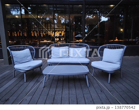 This is sofa chair as the interior in out door area 138770542