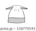 シンプルな切り替えのグレーの巾着 入園・入学 138770543