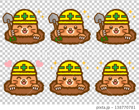 Helmet and Mole Illustration Set 4 Helmet and Mole Illustration Set 4 138770781