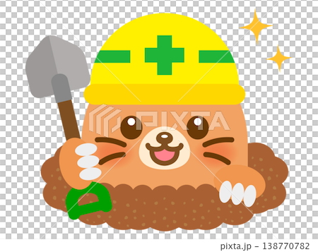 一隻戴著頭盔的鼴鼠插圖 一隻戴著頭盔的鼴鼠插圖 138770782