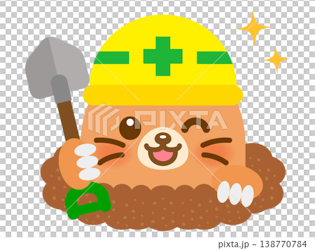 鼴鼠插畫素材3,戴頭盔 鼴鼠插畫素材3,戴頭盔 138770784
