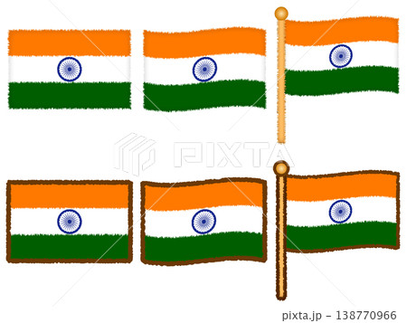 インドの国旗のイラスト素材セット2 138770966