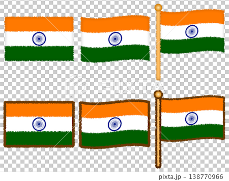 インドの国旗のイラスト素材セット2 138770966