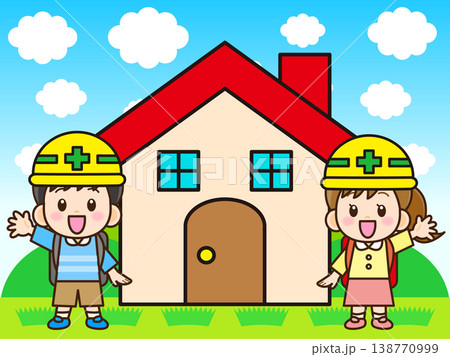 防災について学ぶ小学生のイラスト素材3 138770999