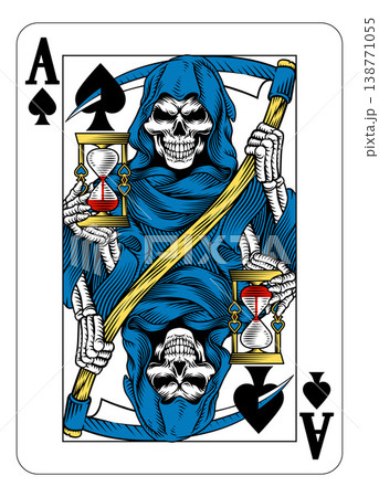 Grim Reaper Ace of Spades Death Playing Card Grim Reaper Ace of Spades Death Playing Card 138771055