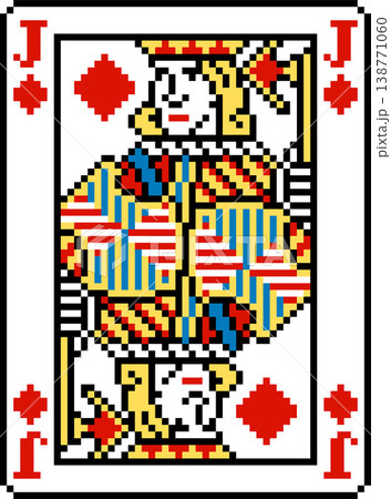 Pixel Art Jack of Diamonds Playing Card Design Pixel Art Jack of Diamonds Playing Card Design 138771060
