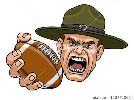 Drill Instructor Sergeant Bootcamp Football Mascot Drill Instructor Sergeant Bootcamp Football Mascot 138771066