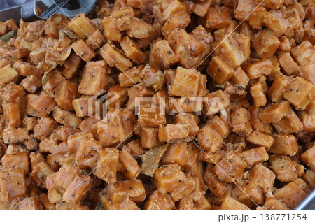 traditional sweet snack known as Shakarpara or Khurma on shop traditional sweet snack known as Shakarpara or Khurma on shop 138771254