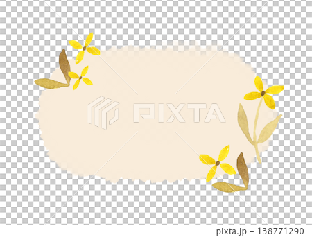 Natural and simple floral frame - hand-drawn watercolor illustration material 138771290