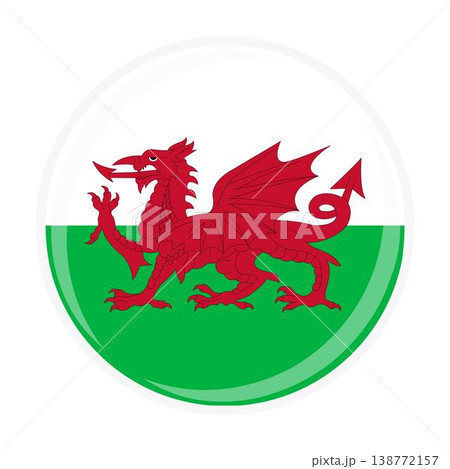 Wales national round circle flag emblem official icon 138772157