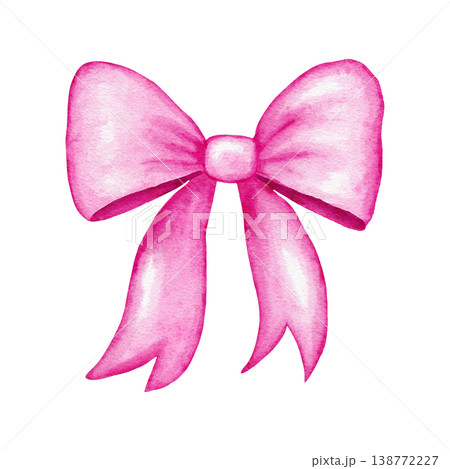 Hand drawn pink watercolor clipart illustration with cute ribbon bows. Trendy grandmillenial preppy design for birthday celebration party, nursery decor, lovely decoration greeting, love gift retro. Hand drawn pink watercolor clipart illustration with cute ribbon bows. Trendy grandmillenial preppy design for birthday celebration party, nursery decor, lovely decoration greeting, love gift retro. 138772227