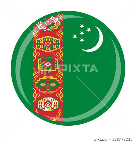 Turkmenistan national round circle flag emblem official icon Turkmenistan national round circle flag emblem official icon 138772239