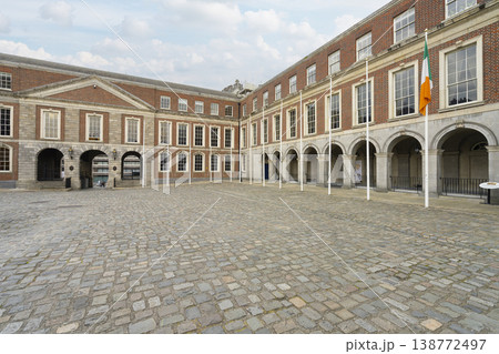 view of the internal courtyard of the castle in Dublin, Ireland 138772497