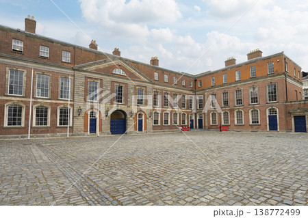 view of the internal courtyard of the castle in Dublin, Ireland 138772499