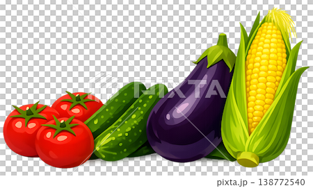 六月蔬菜：番茄、小黃瓜、茄子、玉米 138772540