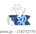鯉のぼりに乗るかわいい白猫 138772770