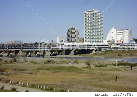 多摩川、川崎二子新地のある風景 138773889