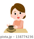 陶芸をする女性1　イラスト 138774236