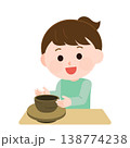 陶芸をする女の子　イラスト 138774238