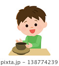 陶芸をする男の子　イラスト 138774239