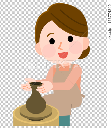 正在製作陶器的婦女 2（插圖） 138774240