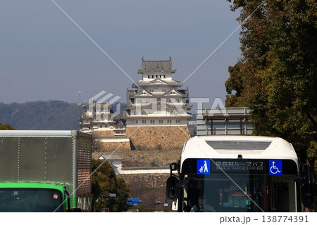 The view of Himeji Castle as seen from Himeji City 138774391