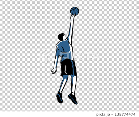 バスケットボール選手のステンシル風シルエットイラスト バスケットボール選手のステンシル風シルエットイラスト 138774474