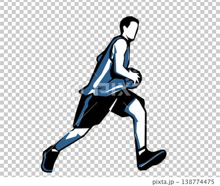 籃球運動員的鏤空剪影插圖 籃球運動員的鏤空剪影插圖 138774475