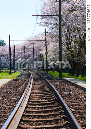 満開のさくらとえちぜん鉄道 138774641