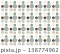 ナチュラルな北欧風ドットパターンのシームレス背景素材（カフェ風・ベージュとグリーン） 138774962