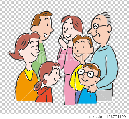 一個擁抱著微笑的家庭 138775109