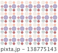 やさしいくすみカラーの北欧風ドットパターン シームレス背景素材（ピンクとラベンダー） 138775143
