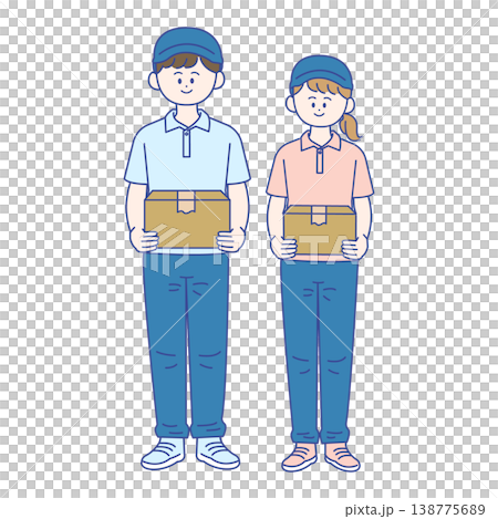 男女外送員全身插圖 138775689