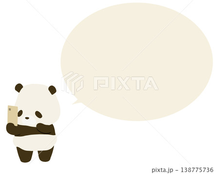自撮りするパンダ。吹き出し付き 自撮りするパンダ。吹き出し付き 138775736